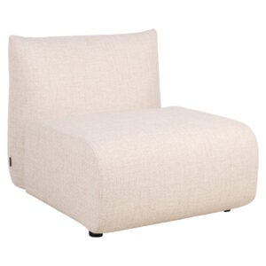 Dawson beige alpine buitenbank met comfortabele zitting en rugleuning.
