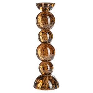 Grands verres en bronze « Bougeoir » ornés de détails sphériques.