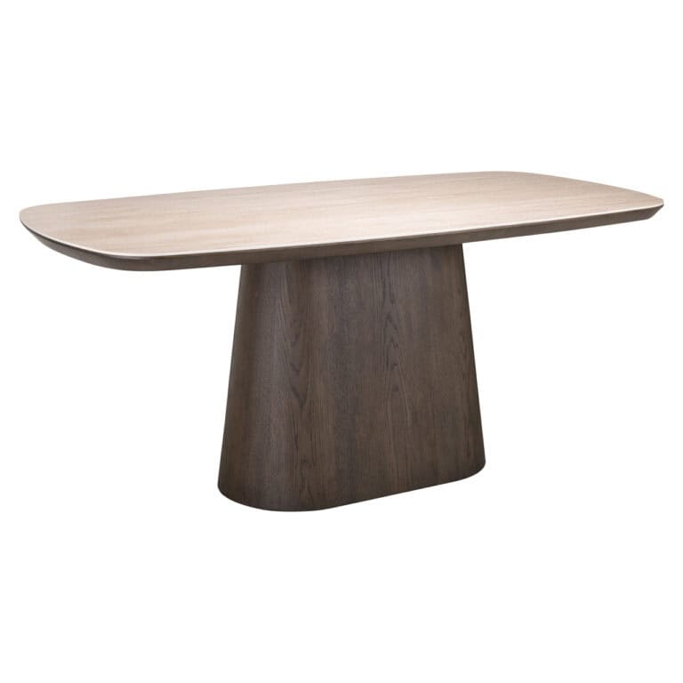 Table à dîner Ritz en bois brun, design moderne pour la salle à manger.