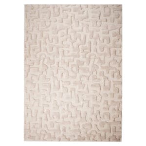 Beige " Carpet " La Gomera 200x300 with a geometric pattern.