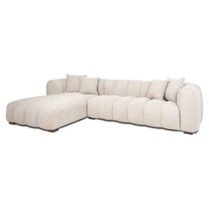 Luxe natuurlijke loungebank met comfortabele kussens en modern design.