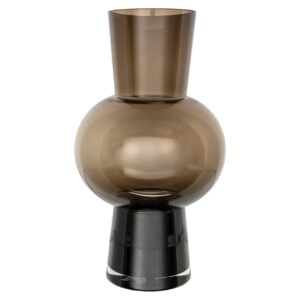 Dekorative Vase aus braunem und schwarzem Glas, modernes Design.