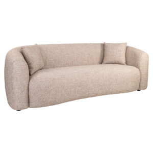 Sandfarbener Tweed- Sofa -Sessel mit bequemen Kissen für das Wohnzimmer.