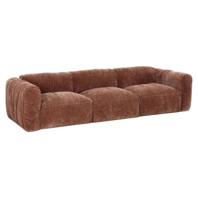 Canapé de luxe « Canapé » en velours marron chaud, idéal pour les salons élégants.