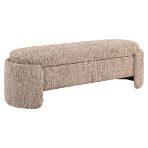 Bank Cupid mocca lineair met opbergruimte voor moderne interieurs.