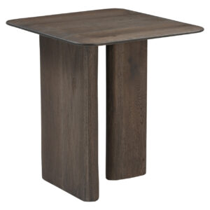 Bijzettafel Castello met smoked oak afwerking en uniek design.