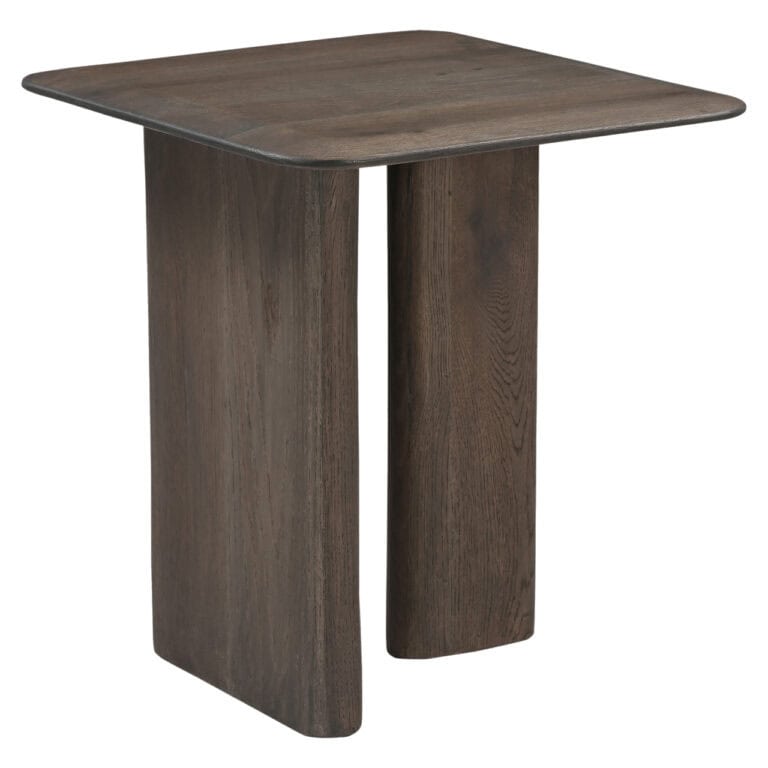 Castello side table Castello a smoked oak finish and a unique design.