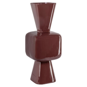 Modern Sable brown vase with a unique shape for interior decoration.