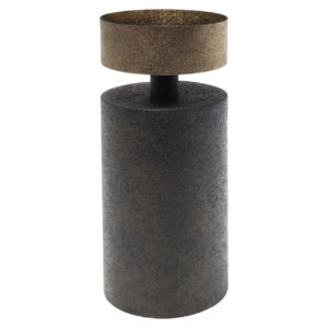 Candle holder in bronze and black with an antique finish.