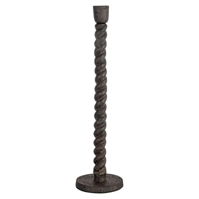 Antique bronze " Candle holder " Milena with a twisted texture.
