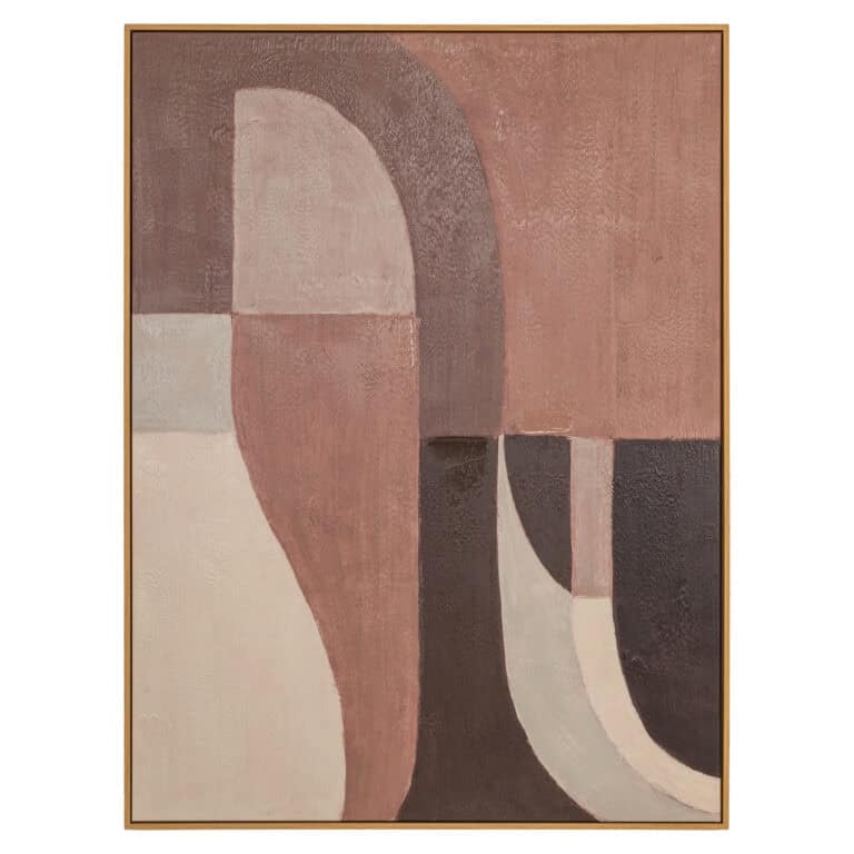 Moderne abstracte muurkunst met bruin, beige en zwart tinten voor interieurdecoratie.