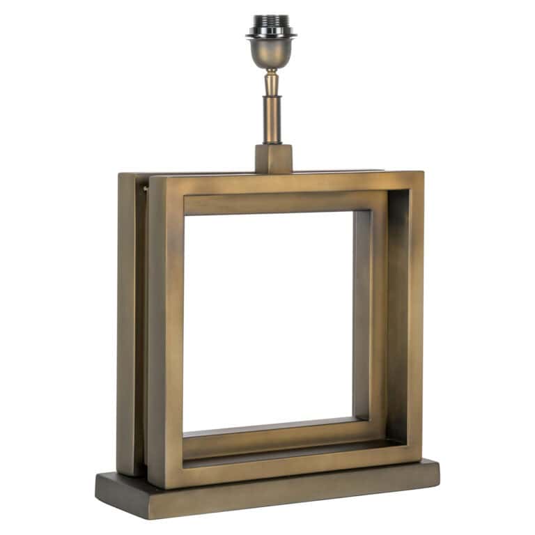 Moderne Tischlampe aus Bronze mit quadratischem Sockel und verstellbarem Arm.