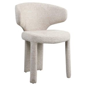 Chaise de salle à manger Viola, couleur naturelle, avec un dossier confortable.