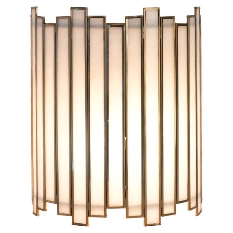 Lima wandlamp in brons antiek met warm licht, modern design.