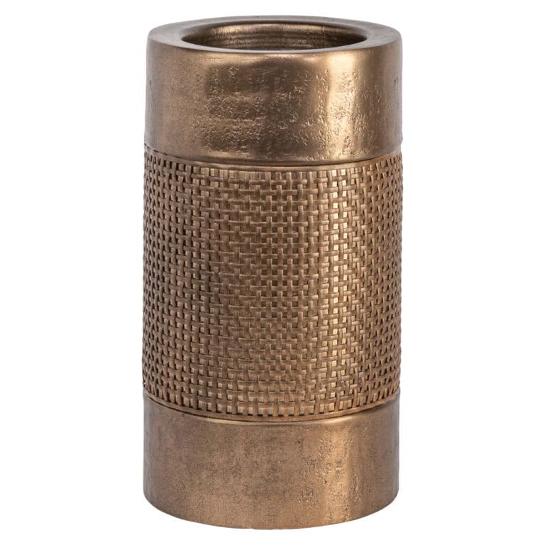 Brushed gouden kandelaar Aya, klein, met textuur en modern design.