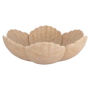 Kleine beige Shellie schaal van keramiek, decoratief en handgemaakt.