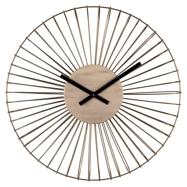 Modern clock with gold and black accents for interior decoration.