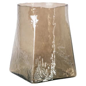 Vase Elara en verre fumé, couleur « smoke », au design moderne pour la décoration d'intérieur.