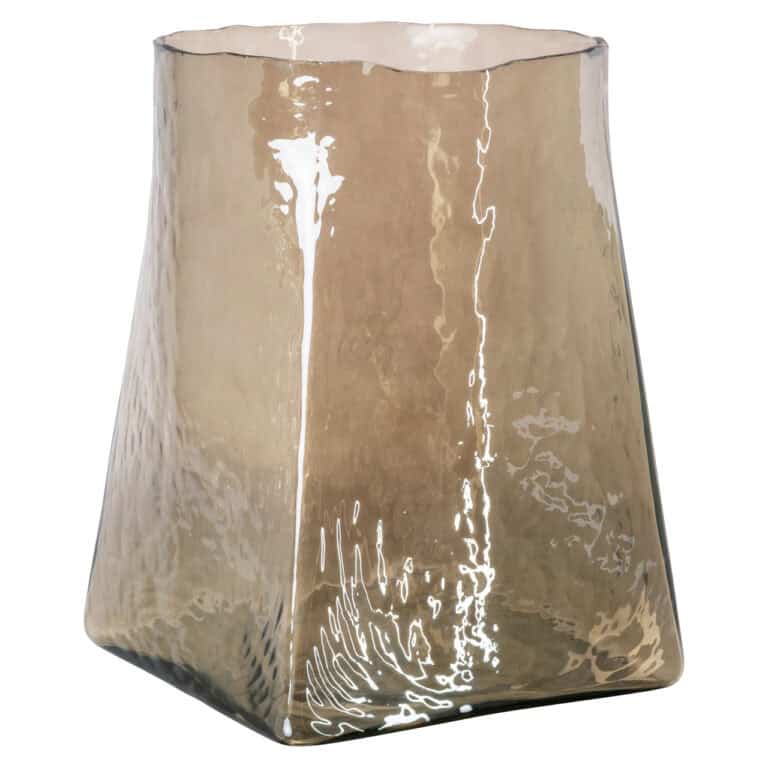 Elara-Vase aus Rauchglas in der Farbe „Smoke“, modernes Design für die Inneneinrichtung.