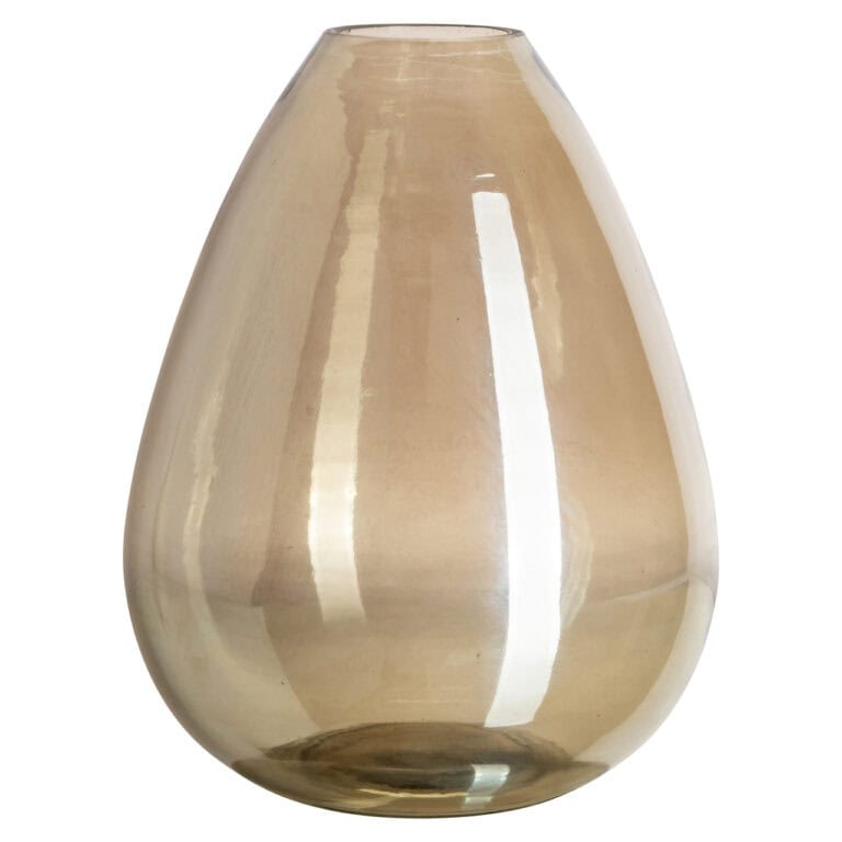 Elegant smoke-colored glass vase, perfect for a modern interior.