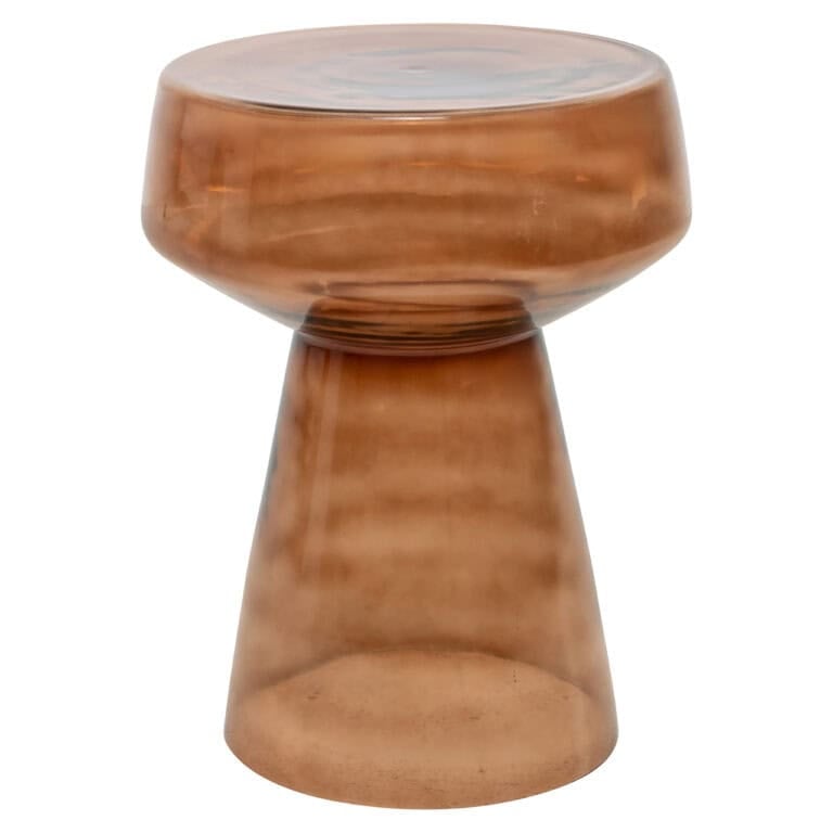 Isa , a side table in brown with a glossy finish, perfect for modern interiors.