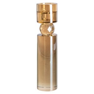 Gold- Kerzenhalter Piper  Champagne  klein und facettiert, elegantes Design.
