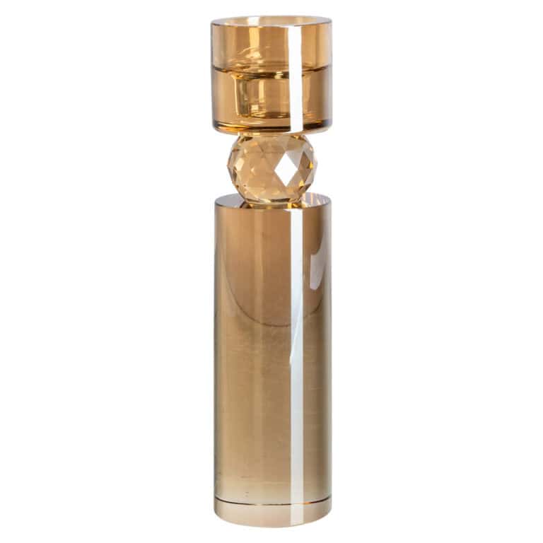 Gold- Kerzenhalter Piper  Champagne  klein und facettiert, elegantes Design.