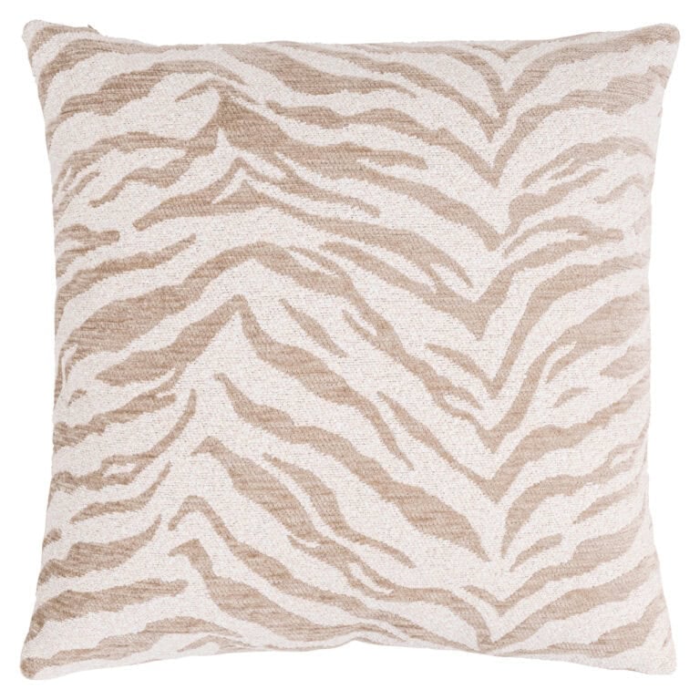 Eliza beige tiger- Cushion s with a zebra pattern for interior decoration.