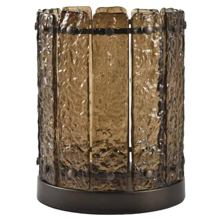 Klein bruin windlicht Nuri, perfect voor sfeervolle decoraties.