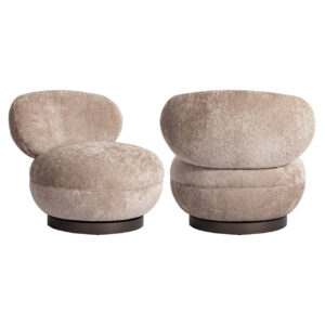 Lounge stoel Jace be easy zand, swivel, fire retardant, modern design.