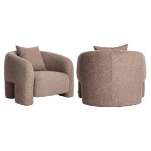 Luxe lounge stoel Tuscany mocca chunky met zachte bekleding en comfortabele armleuningen.