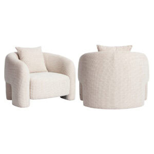 Tuscany beige block-weave lounge chair with matching cushions.