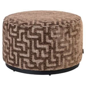 Brauner Hocker mit Labyrinthmuster, perfekt für moderne Einrichtungen.