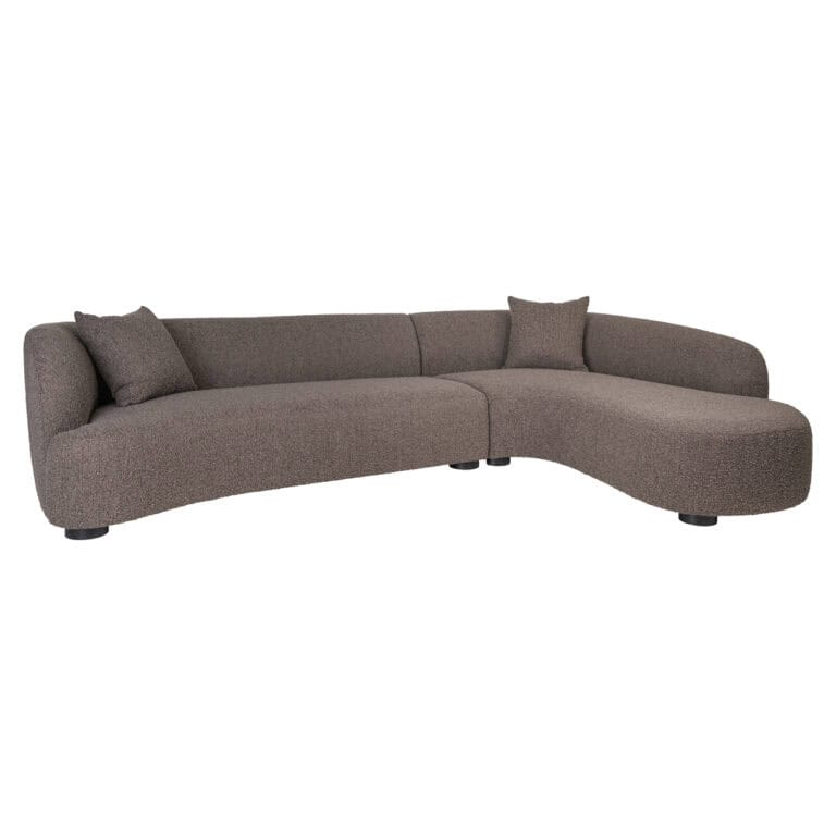Bank Pandora bruine chunky lounge bank met kussens voor woonkamer.