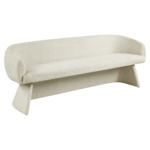 Eetkamerbank Quiriro biscotti in lichte stof, modern design.