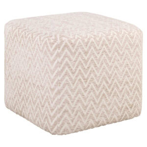Beige chevron ottoman and footstool for modern interiors.