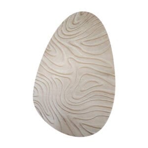 A unique decorative wooden object featuring natural patterns.
