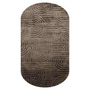 Liff dark brown Carpet with geometric pattern, 200x350.
