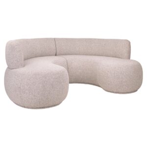 Ronde eetkamerbank Sorrobon in cayenne bruin, modern design.