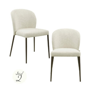 Set van twee Stacker biscotti eetkamerstoelen met fire retardant stof.