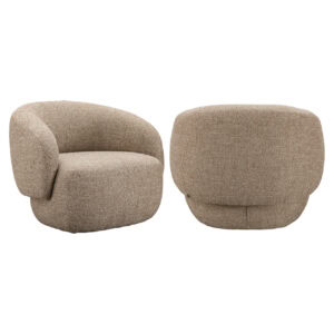 Lounge stoel Milano zand tweed, comfortabele en moderne zitmeubel.