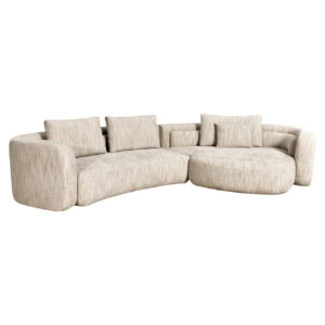 Bank Angusto lounge bank in softweave, beige, modern design.