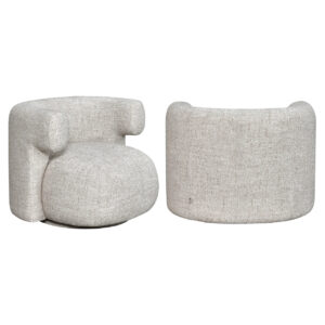 Lounge stoel Talley in cream tweed, draaibaar en modern design.