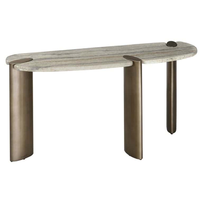 Moderne Console Arcadia in grijs en hout, elegant design voor interieur.