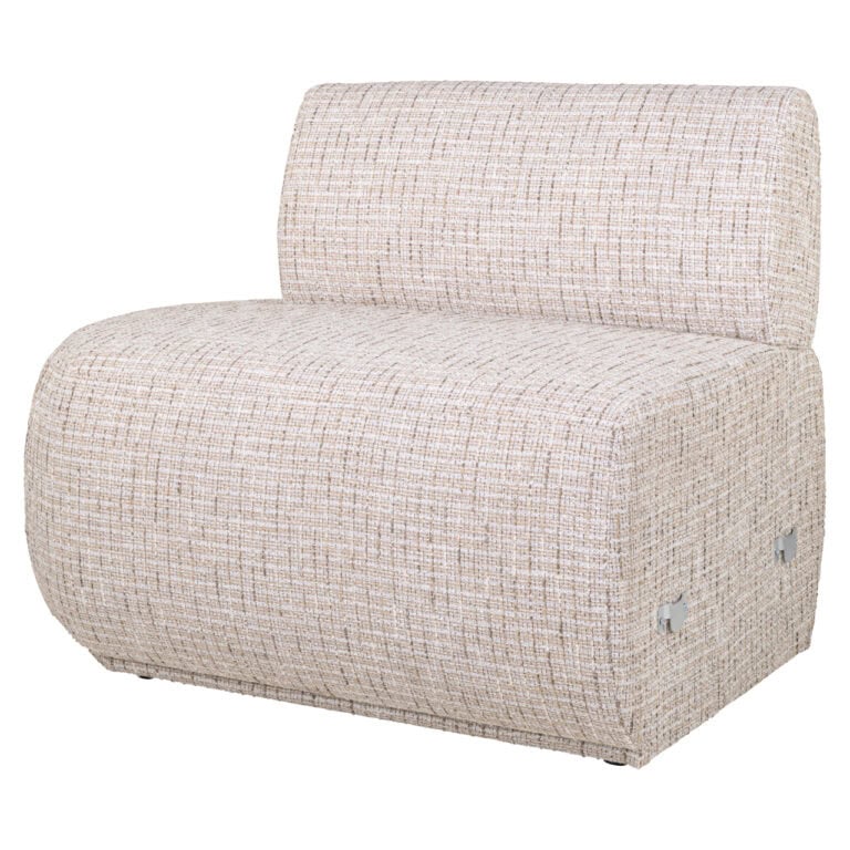 Trendy cream Sorrobon dining room bench with an open end and a straight back.