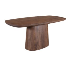 Houten eettafel met moderne uitstraling voor interieur.