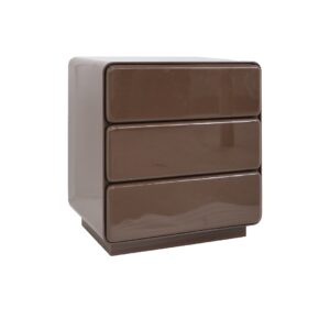 Chevet moderne marron Chevet trois tiroirs pour chambre à coucher.