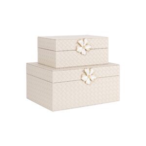 Decoratieve opbergdozen met bloemdetail voor interieurdecoratie.