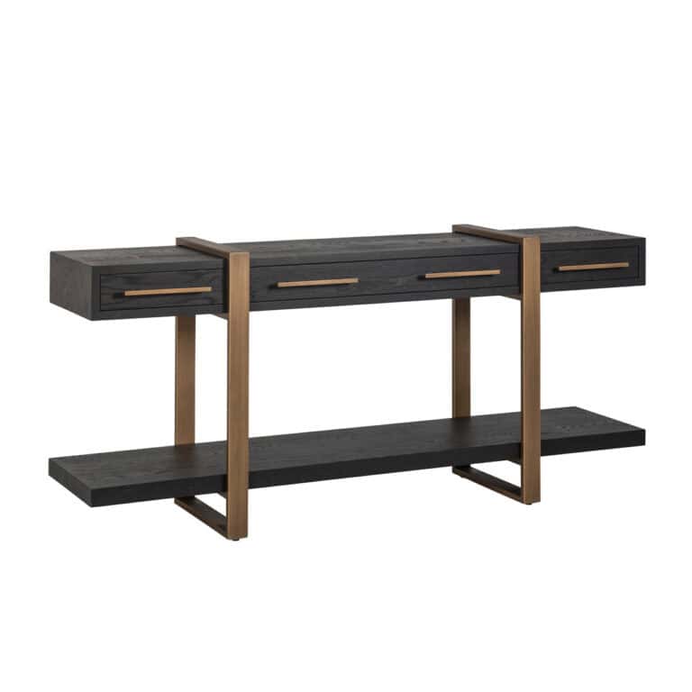 Buffet « Cambon » couleur café foncé avec des détails en bois.