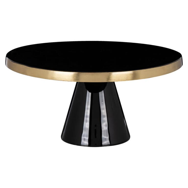 Elegant Cake plate Elena  in black and gold, perfect for festive occasions.